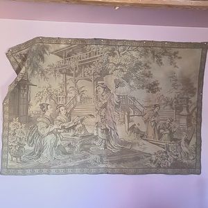 Old Antique Belgian Thick approx 48x70 Tapestry